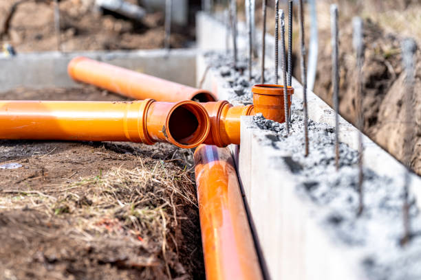 istock PVC plastic pipe for sewerage in the ground 1479653077