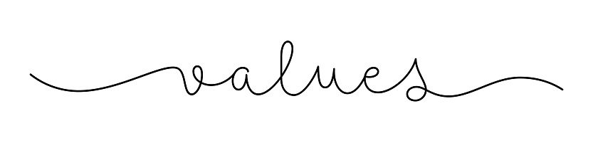 Values With Fancy Writing Values Black Calligraphy Banner Stock Illustration - Download Image Now ...