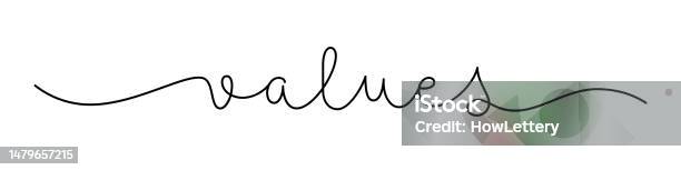 Values Caligraphy Values Black Calligraphy Banner Stock Illustration - Download Image Now ...