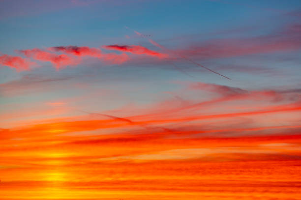 istock Sunset with amazing colors over the trees during autumn 1479657450