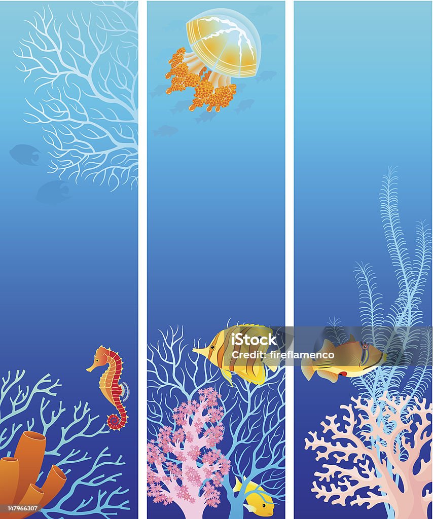 sea life Banery pionowe - Grafika wektorowa royalty-free (Akwarium)