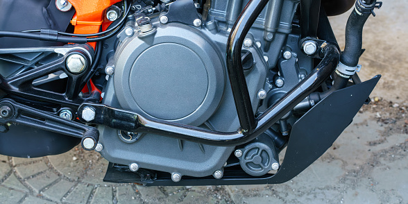 motorcycle engine closeup