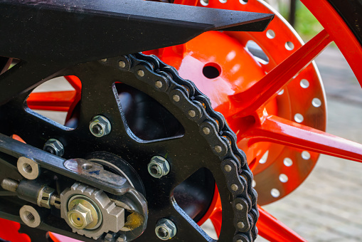 motorcycle chain closeup