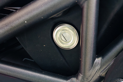 Motorcycle keyhole close-up