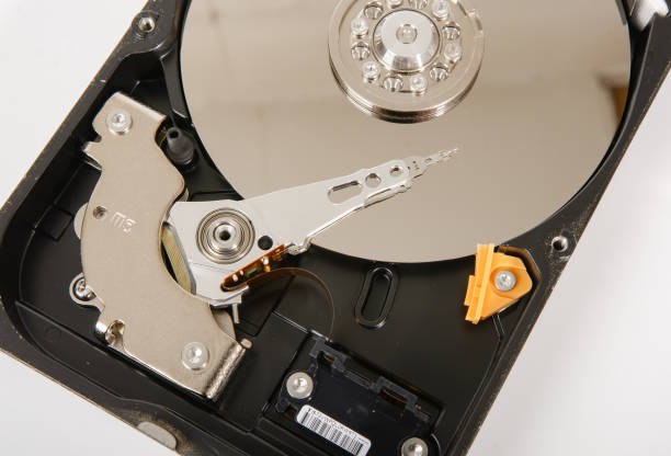 istock Close up of a hard drive from a computer. white background image 1479669194
