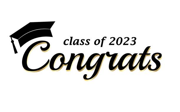 istock Congratulations graduates class of 2023, black text, gold, graduation cap, isolated white background, banner, card, vector illustration 1479674506