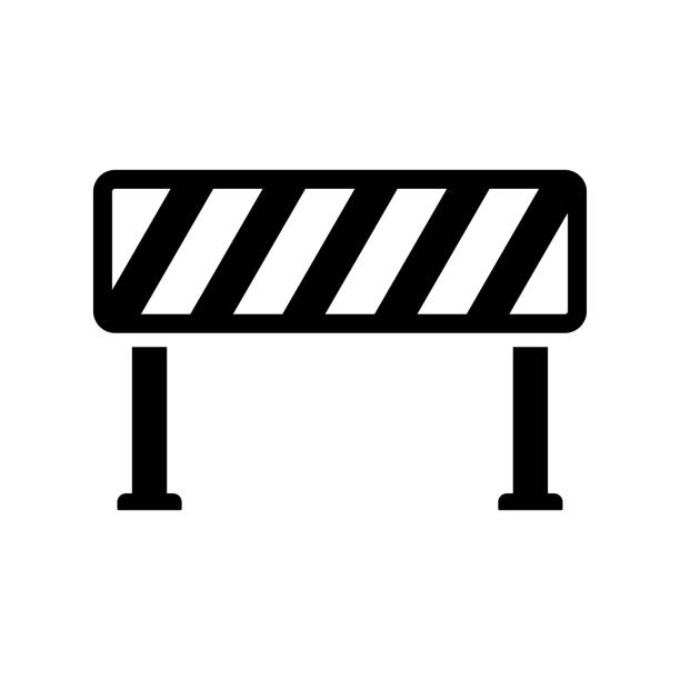 Rectangular construction road sign icon. Black silhouette. Horizontal front view. Vector simple flat graphic illustration. Isolated object on a white background. Isolate. Rectangular construction road sign icon. Black silhouette. Horizontal front view. Vector simple flat graphic illustration. Isolated object on a white background. Isolate. street post stock illustrations