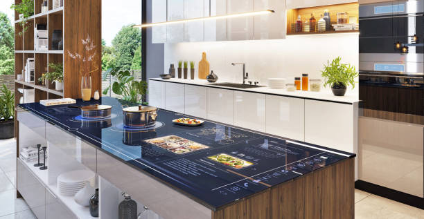 Modern smart kitchen stock photo