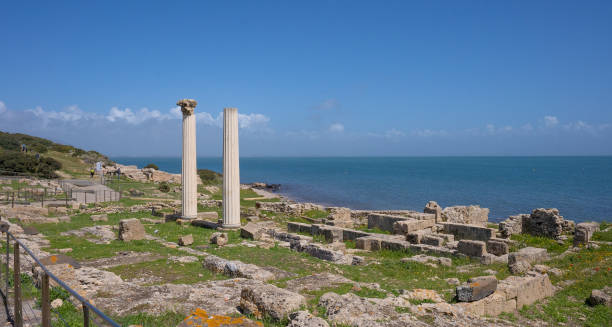 ruins of Tharros, an ancient Phoenician city in the Sinis peninsula in Cabras in central Sardinia ruins of Tharros, an ancient Phoenician city in the Sinis peninsula in Cabras in central Sardinia phoenicia stock pictures, royalty-free photos & images