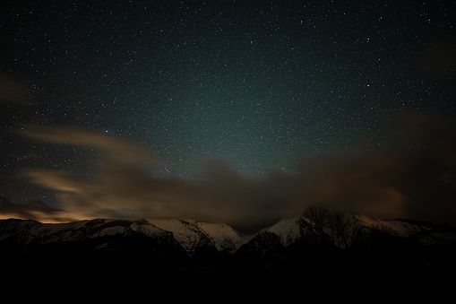 Night view of the Tatra Mountains.