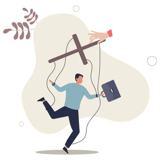 Vector illustration of Self control or self discipline, ability to control yourself to stop procrastination, manipulate mindset for motivation to success concept.flat vector illustration.