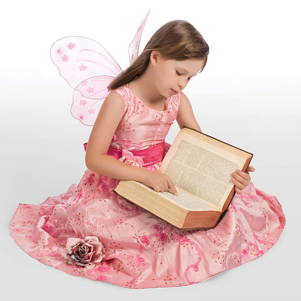 istock Little fairy magic book reads 147969471