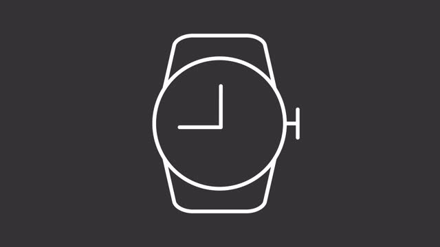 Animated wrist watch white line icon