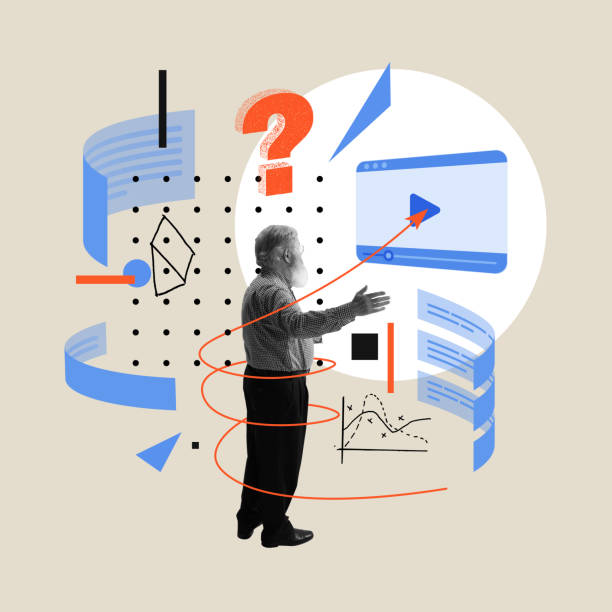 istock Online marketing. Middle-aged businessman looking on digital screen, working with projects and startups. Conceptual design. Contemporary art collage. 1479696991