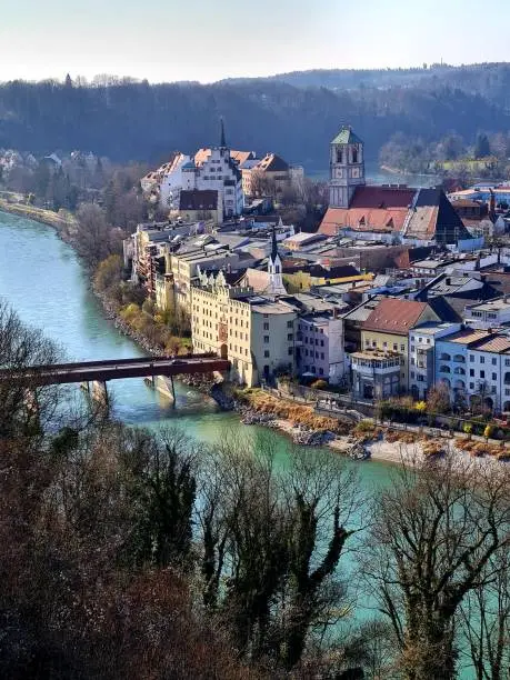 Aussicht auf Wasserburg - Stadt in Oberbayern