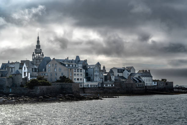City Of Roscoff At The Finistere Atlantic Coast In Brittany, France stock photo