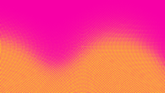 Halftone dots abstract background. Wavy dotted texture. Vector illustration.