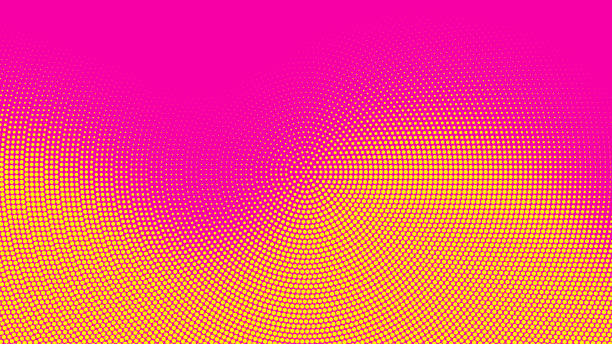 Halftone dots abstract background. Wavy dotted texture. Halftone dots abstract background. Wavy dotted texture. Vector illustration. purple and orange gradient background stock illustrations