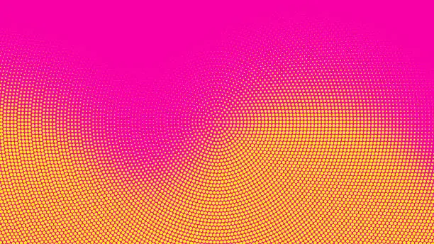 Vector illustration of Halftone dots abstract background. Wavy dotted texture.