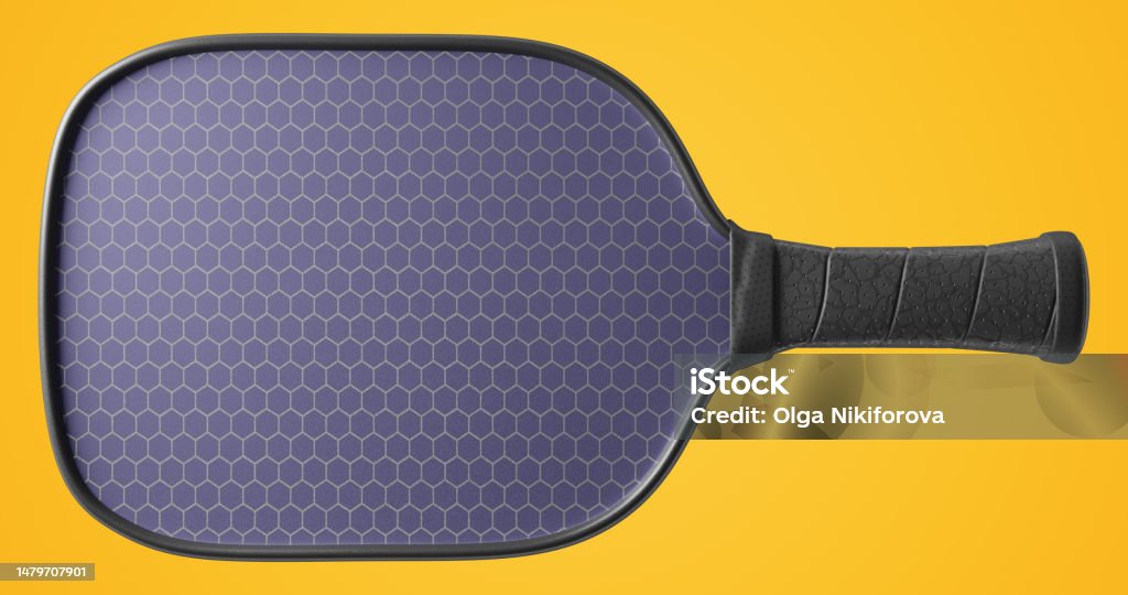 Pickleball Racket Front Pickleball Racket With Black Handle On Isolated Background 3d Rendering ...