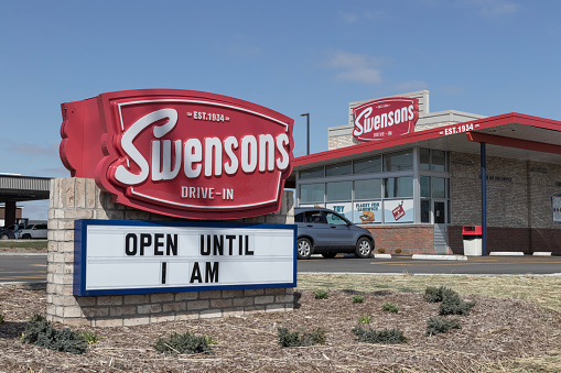 Avon - Circa April 2023: Swensons Drive-In fast food restaurant. Swensons Drive-In is mostly in Indiana and Ohio.