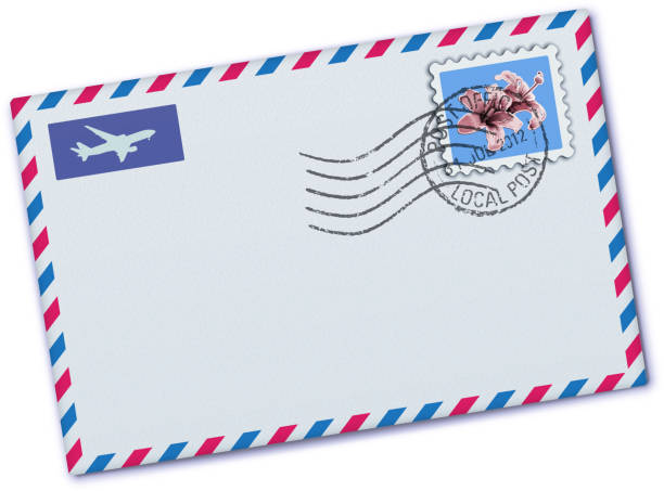 airmail envelope vector art illustration