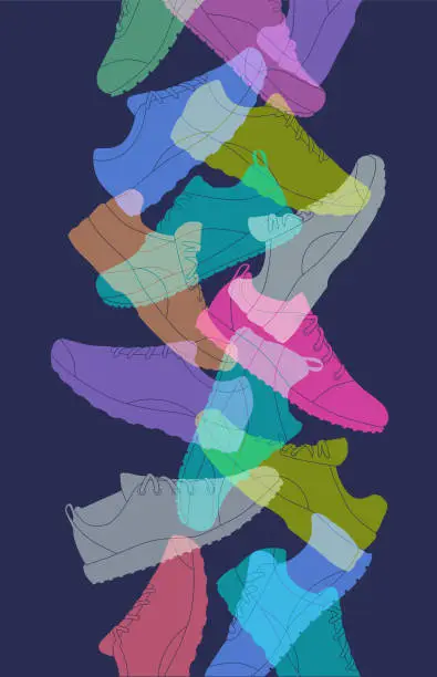 Vector illustration of Sport Shoes or Trainers