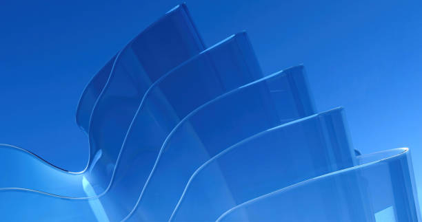 3D illustration of blue abstract background