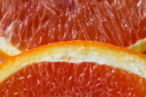A focus scene on juicy blood orange