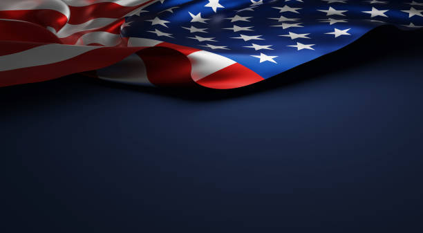 istock USA or American flag on blue background 3D render 1479720152