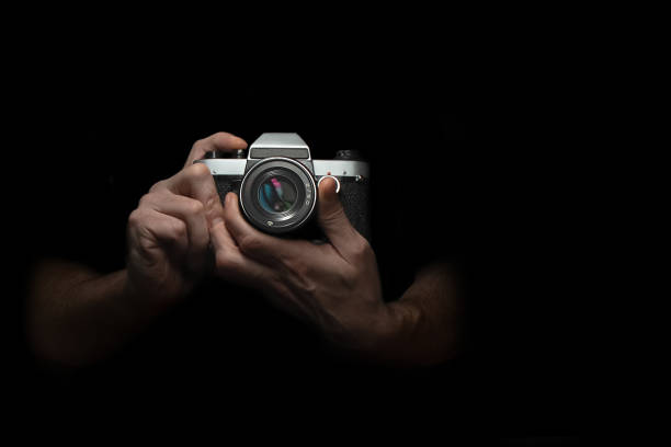 キエフの古いフィルムカメラ - lighting technique aperture lens color image ストックフォトと画像