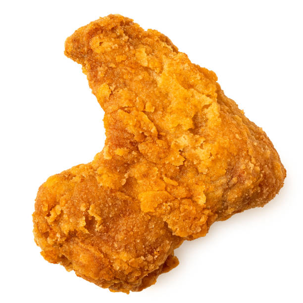 istock Crispy fried chicken wing isolated on white from above. 1479728238