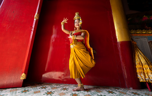 istock Traditional Khmer apsara dancers perform at a pagoda in Vietnam. The apsara represents an important motif in Khmer temples 1479730395