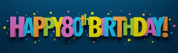 istock 3D render of HAPPY 80th BIRTHDAY! colorful typography banner 1479732920