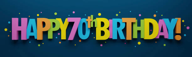 istock 3D render of HAPPY 70th BIRTHDAY! colorful typography banner 1479732921