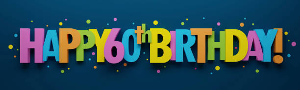 istock 3D render of HAPPY 60th BIRTHDAY! colorful typography banner 1479732922