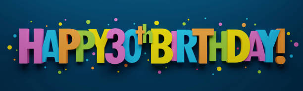 istock 3D render of HAPPY 30th BIRTHDAY! colorful typography banner 1479732981