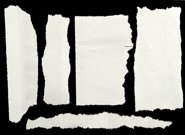 Torn paper Pieces of torn paper on black torn paper stock pictures, royalty-free photos & images