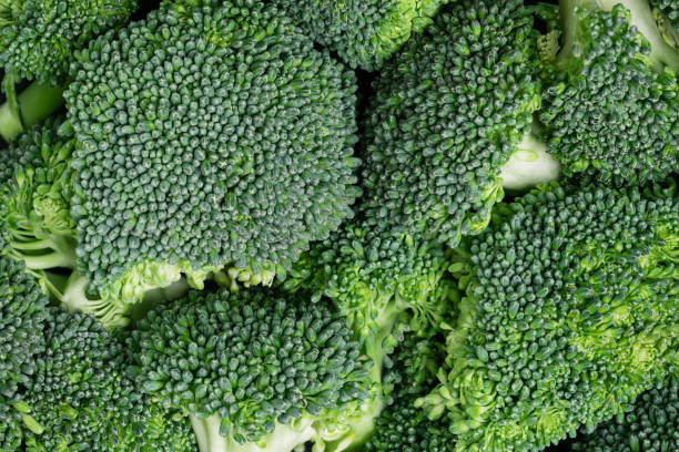 istock Broccoli slices top view closeup. 1479737009