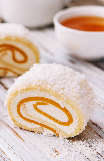 istock Mango fruit cake with tea for gourmet dessert 1479739822