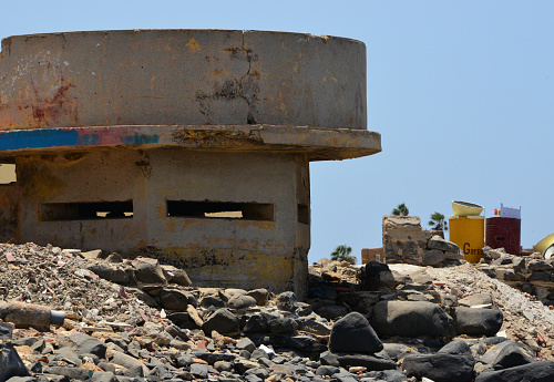 Gorée Island, Dakar, Senegal: French WWII bunker near Buccaneers Quay, last used in 1940 by Vichy France against an attempted allied landing, the Battle of Dakar.