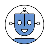 istock Robot Artificial Intelligence Avatar Icon. Profile Diverse Bot Face for Chatbot and Social Network. Character. Vector Stock Illustration 1479743945