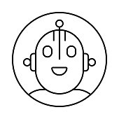 istock Robot Artificial Intelligence Avatar Icon. Profile Diverse Bot Face for Chatbot and Social Network. Character. Vector Stock Illustration 1479744107
