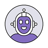 istock Robot Artificial Intelligence Avatar Icon. Profile Diverse Bot Face for Chatbot and Social Network. Character. Vector Stock Illustration 1479744642