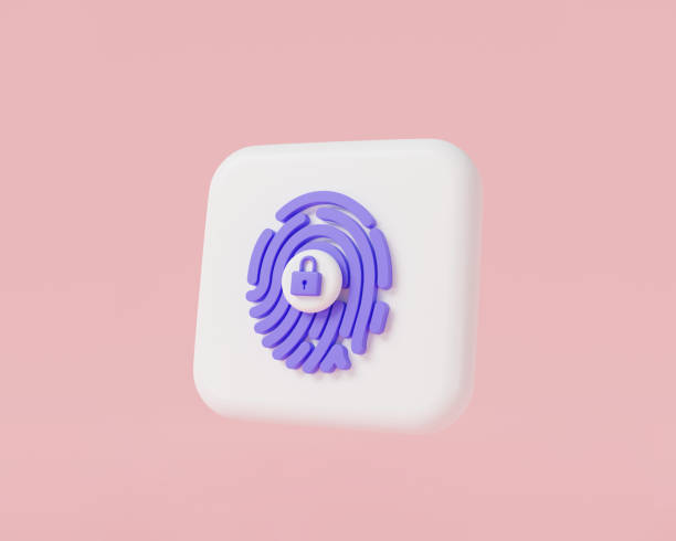 istock Fingerprint icon with padlock icon. Thumbprint icon, touch id icon, finger digital security, personal privacy security, fingerprint scanning, cyber security concept. 3d minimal render illustration 1479745434