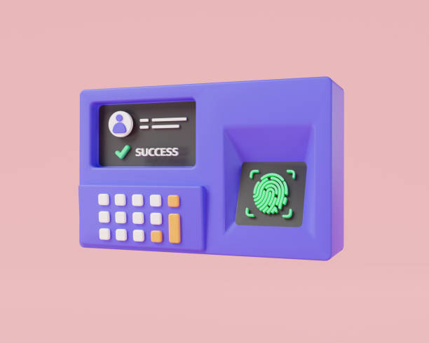 Finger print scan for enter security system. attendance machine, Biometric access control System, Authorization in security system. fingerprint scanner. 3d icon render illustration. on pink background escaneo de huellas dactilares para ingresar al sistema de seguridad. máquina de asistencia, sistema de control de acceso biométrico, autorización en sistema de seguridad. escáner de huellas dactilares. ilustración de renderizado de iconos 3d. sobre fo