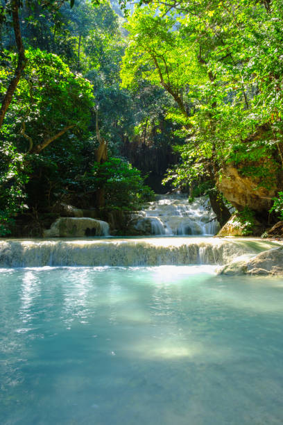 istock Waterfall in tropical deep forest at Erawan National Park 1479746676