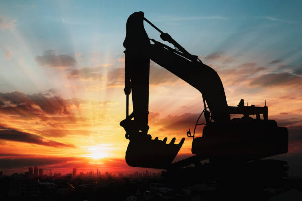 istock Image silhouette  of excavator 1479746758