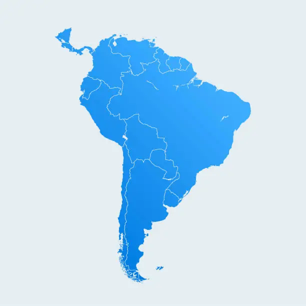 Vector illustration of South America map