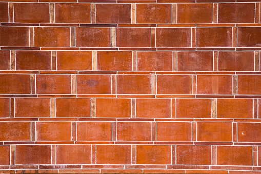 Red Brick background. Weathered and Textured wall.